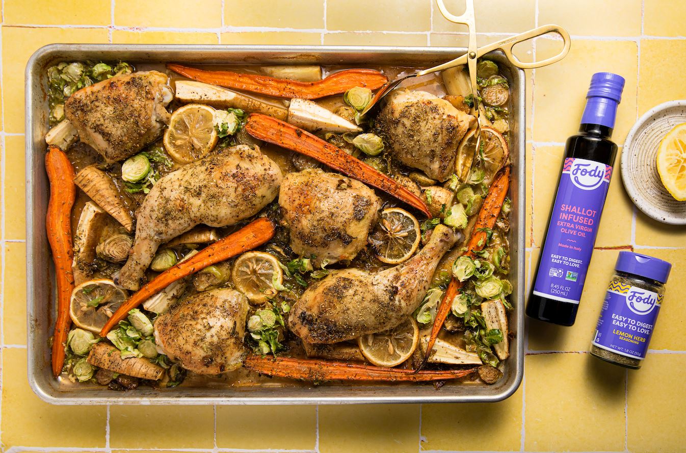 Lemon Herb Low FODMAP Chicken & Harvest Vegetables Recipe – FODY Food Co. -  USA