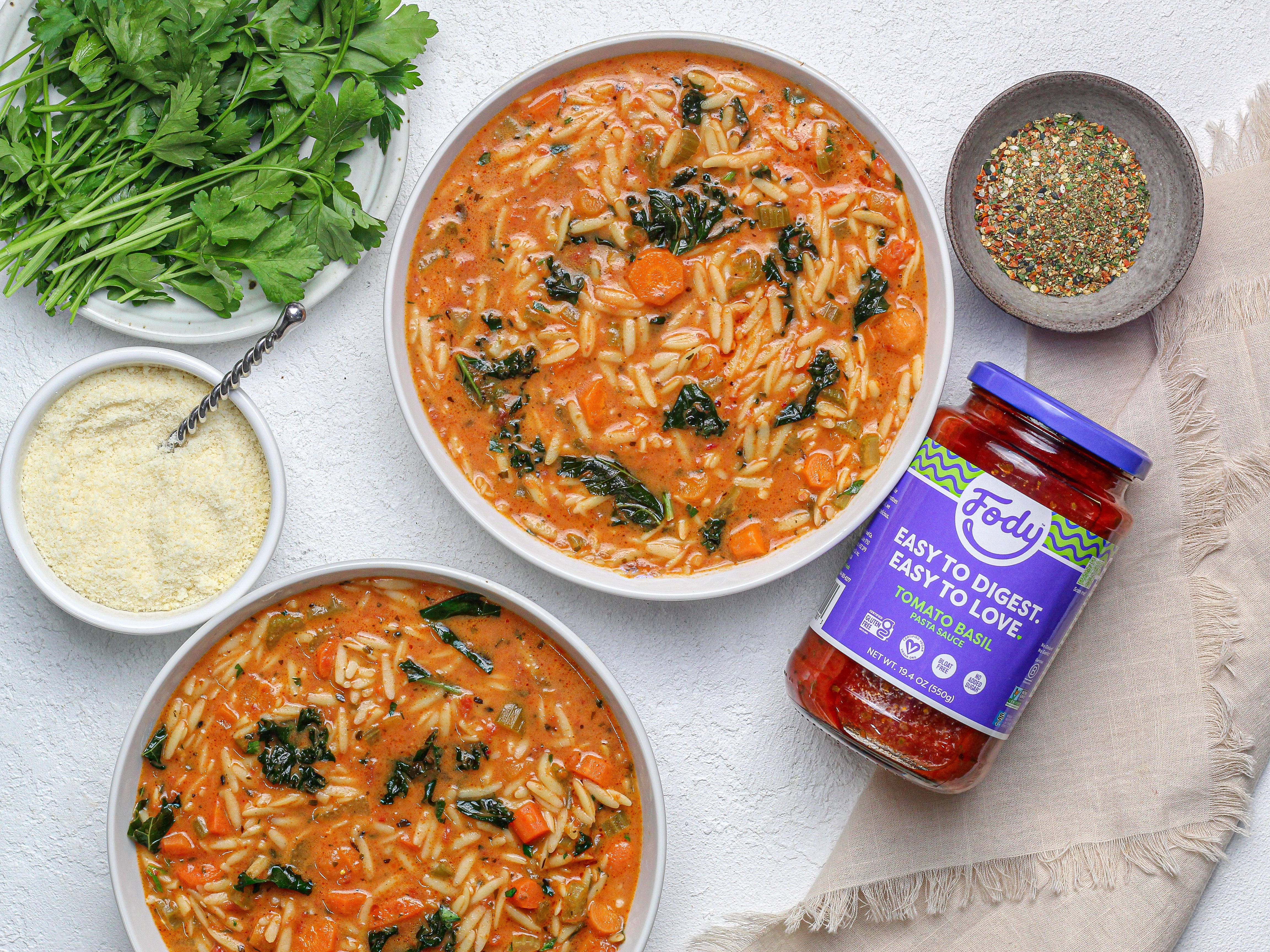 Fody Foods Low FODMAP Tomato Basil Orzo Soup Recipe FODY Food