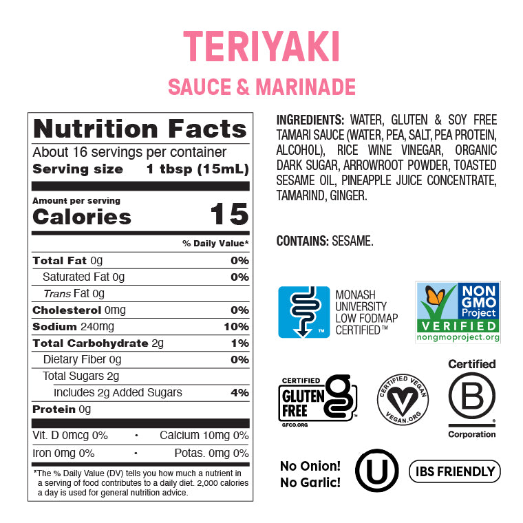 NEW! NO SOY Teriyaki Sauce & Marinade